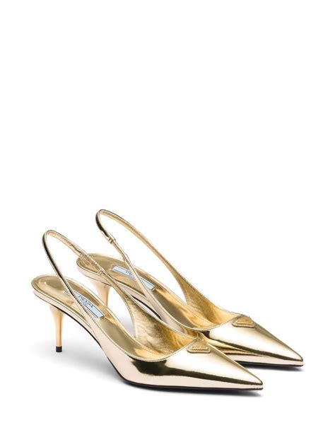 prada brushed leather pump|prada metallic slingback pumps.